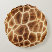Zebra und Giraffe Print Rundes Kissen (Rückseite)