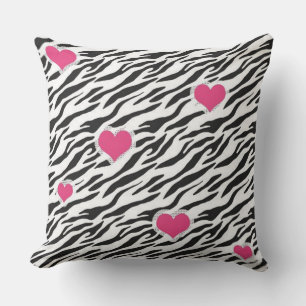 Zebra- und Herz-Muster-Wurfkissen Kissen
