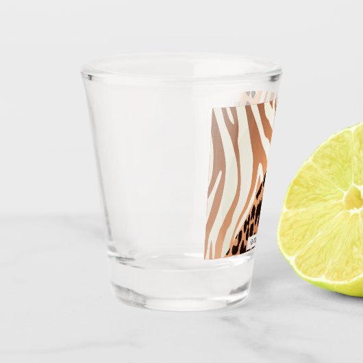 Zebra-und Leopard-Druck Schnapsglas (Links)