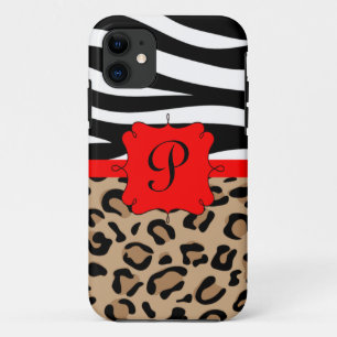 Zebra und Leopard drucken personalisiertes Case-Mate iPhone Hülle