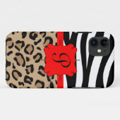 Zebra und Leopard drucken personalisiertes Case-Mate iPhone Hülle (Rückseite (Horizontal))