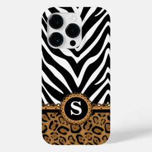 Zebra und Leopard Monogram Case-Mate iPhone 14 Pro Hülle