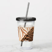 Zebra und Leopard Print Acryltrinkbecher (Rückseite)