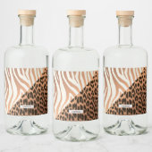 Zebra und Leopard Print Alkoholflaschenetikett (Flaschen)