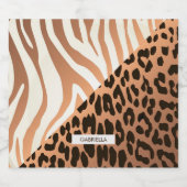 Zebra und Leopard Print Alkoholflaschenetikett (Einzelnes Label)