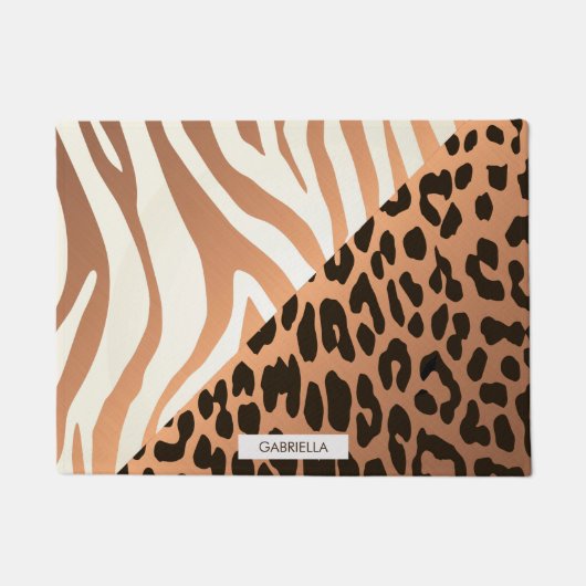 Zebra und Leopard Print Fußmatte (Vorderseite)
