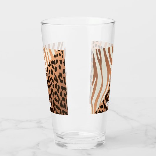 Zebra und Leopard Print Glas (Links)