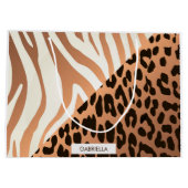 Zebra und Leopard Print Große Geschenktüte (Rückseite)