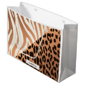 Zebra und Leopard Print Große Geschenktüte (Vorderseite Schrägansicht)