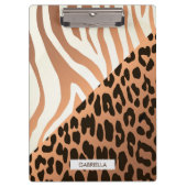 Zebra und Leopard Print Klemmbrett (Vorderseite)