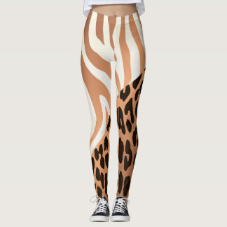 Zebra und Leopard Print Leggings