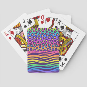 Zebra und Leopard Print-Mix Spielkarten