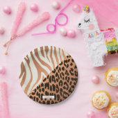 Zebra und Leopard Print Pappteller (Party)