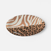 Zebra und Leopard Print Pappteller (Schrägansicht)