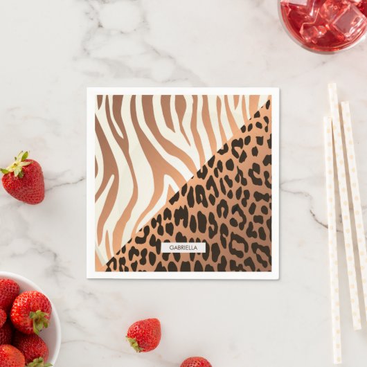 Zebra und Leopard Print Serviette (Beispiel)