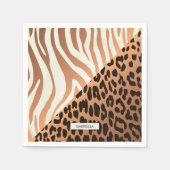 Zebra und Leopard Print Serviette (Vorderseite)