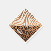 Zebra und Leopard Print Serviette (Ecke)