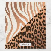 Zebra und Leopard Print Weinetikett (Einzelnes Label)