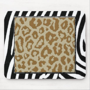 Zebra- und Leoparddruck Mousepad