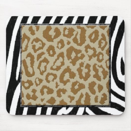 Zebra- und Leoparddruck Mousepad (Vorne)