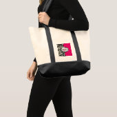 Zebra und Neonrosa mit metallischem Monogramm Tragetasche (Vorderseite (Produkt))