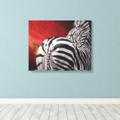 Zebra und Oxpecker Leinwanddruck (Insitu (Holzboden))