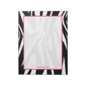 Zebra und Pink Personalisiert Notepad Notizblock (Rotiert)