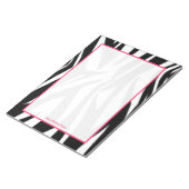 Zebra und Pink Personalisiert Notepad Notizblock (angewinkelt)
