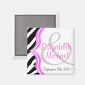 Zebra und Pink Speichern Sie das Datum-Magnet Magnet (Vorderseite/Rückseite)