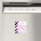 Zebra und Pink Speichern Sie das Datum-Magnet Magnet (In Situ (Geschirrspüler))