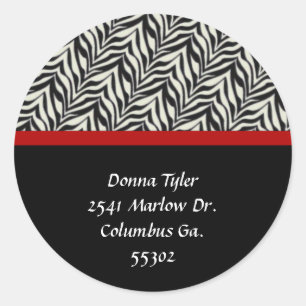 Zebra und Red Trimmed Address Stickers