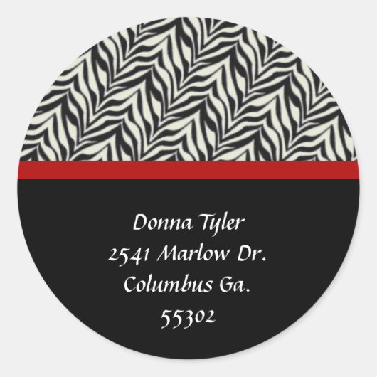 Zebra und Red Trimmed Address Stickers (Vorderseite)