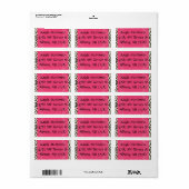 Zebra und rosa Aufkleber Adressaufkleber (Vorne)