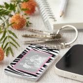 Zebra und rosa Foto Schlüsselanhänger (Vorderseite rechts)