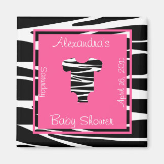 Zebra und rosa Kleidung Baby Dusche Gefallen Magnet