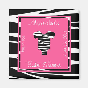 Zebra und Rosa-Kleidungs-Babyparty-Bevorzugung Magnet