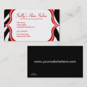 Zebra und rote Profil-Visitenkarte 2 Visitenkarte (Vorne/Hinten)