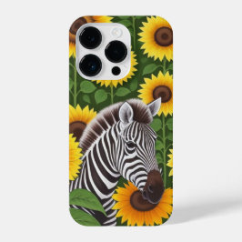 Zebra und Sonnenblumen Handy-Fall iPhone 14 Pro Hülle