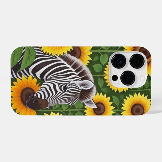 Zebra und Sonnenblumen Handy-Fall iPhone Hülle (Rückseite (Horizontal))