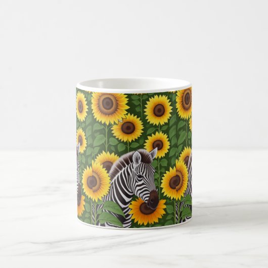 Zebra und Sonnenblumen Kaffeetasse (Mittel)