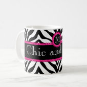 Zebra und Spitze Chic und Freche Monogrammierung Kaffeetasse (Vorderseite Links)