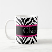 Zebra und Spitze Chic und Freche Monogrammierung Kaffeetasse (Links)