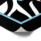 Zebra und Türkis Blue Peace Signature Decke Poster (Ecke)