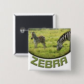 Zebra- und Zebrafohlentiersafari knöpft Abzeichen Button (Vorne & Hinten)