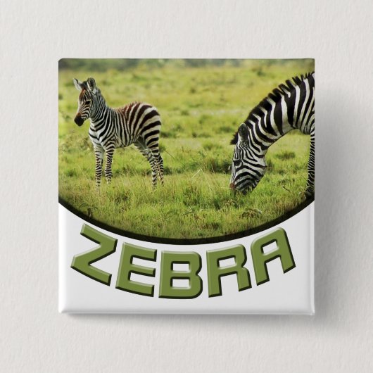 Zebra- und Zebrafohlentiersafari knöpft Abzeichen Button (Vorderseite)