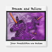 Zebra Unicorns mit einer inspirierenden Note Magnet (Vorne)
