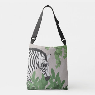 Zebra unter Blättern Holz Oberteil Wandteppich Tragetaschen Mit Langen Trägern