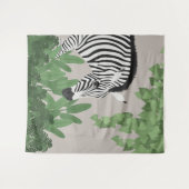 Zebra unter Blättern Teppich Wandteppich (Vorderseite (Horizontal))