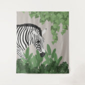 Zebra unter Blättern Teppich Wandteppich (Vorderseite)