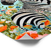 Zebra unter den Blooms 🦓 Poster (Ecke)